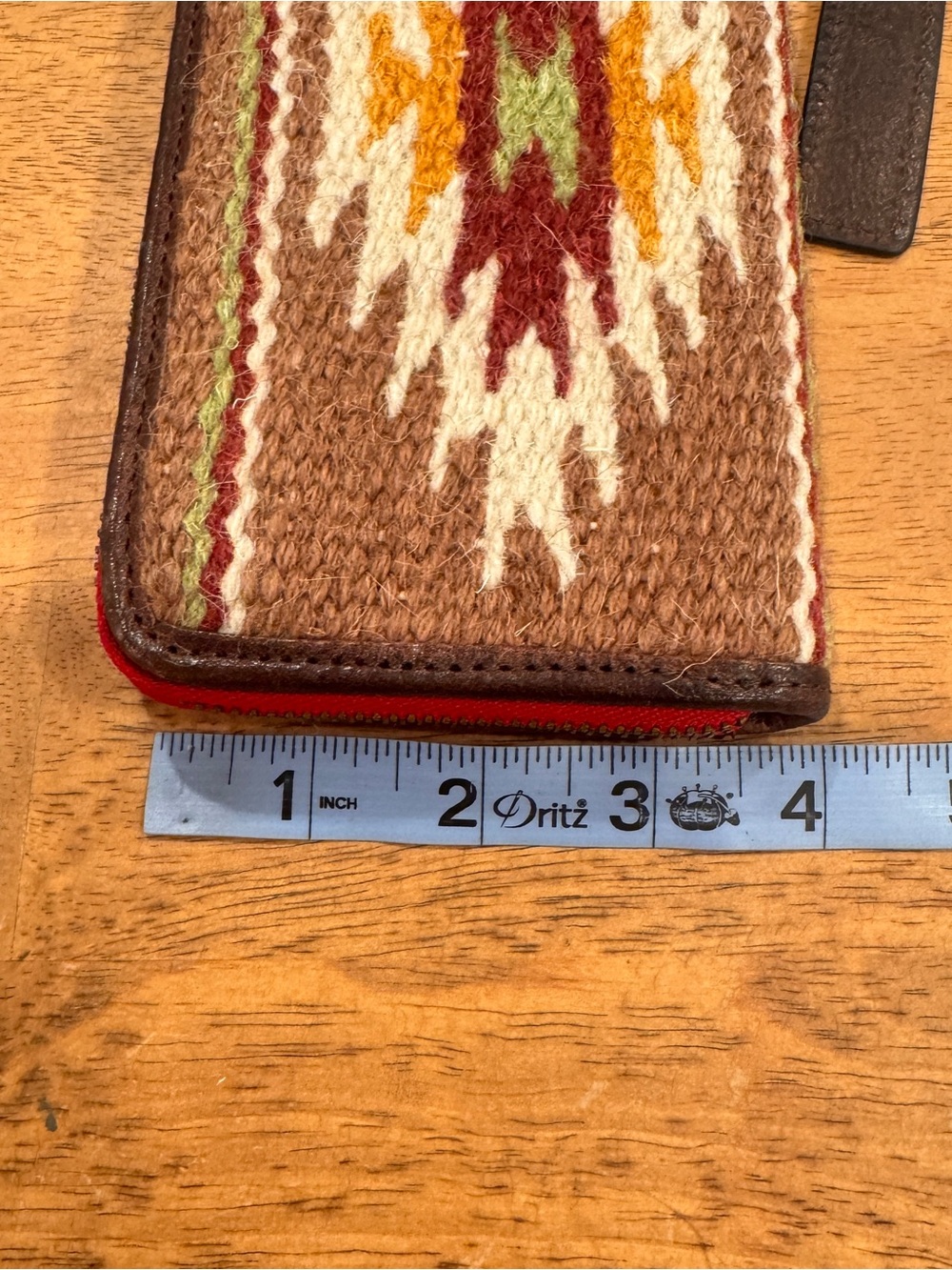 Ariat Sheridan Brown Woven Wool Clutch Southwestern Leather Wallet Fringe Tassel - Picture 8 of 8